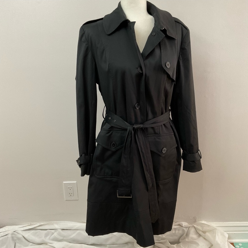 DKNY Classic Black Trench Coat